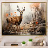 Deer Rustic Elegance - Deer Canvas Wall Art