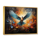 Teal Dove Winged Harmony Collage - Dove Framed Canvas Art