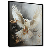 White Dove Winged Messenger - Dove Living Room Wall Art