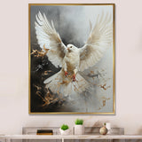 White Dove Winged Messenger - Dove Living Room Wall Art