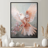 Pink Dove Winged Messenger - Dove Bedroom Wall Art