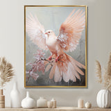 Pink Dove Winged Messenger - Dove Bedroom Wall Art