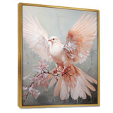Pink Dove Winged Messenger - Dove Bedroom Wall Art