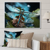 Teal Dragonfly Airborne Jewel - Dragonfly Canvas Wall Art