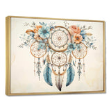 Teal Dreamcatcher Vintage Whispers - Spiritual Canvas Wall Art