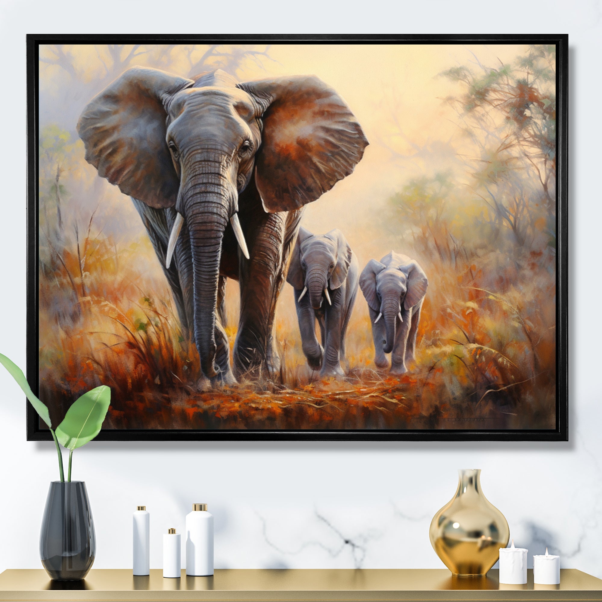 Elephant Family Guardianship - Elephant Wall Art Prints