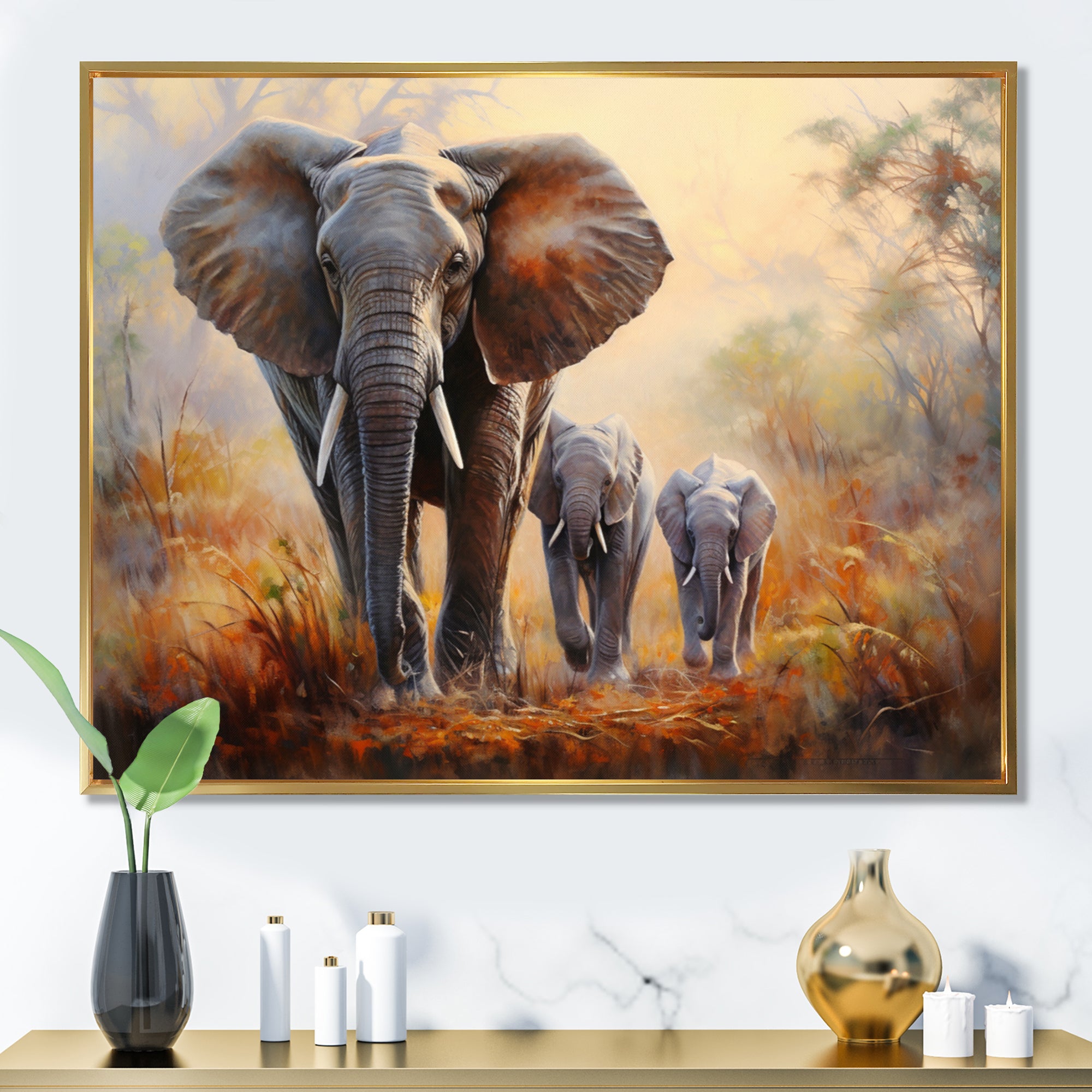 Elephant Family Guardianship - Elephant Wall Art Prints