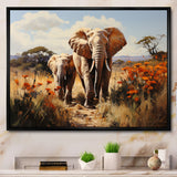 Elephant Family Harmony - Gray Elephant Wall Art