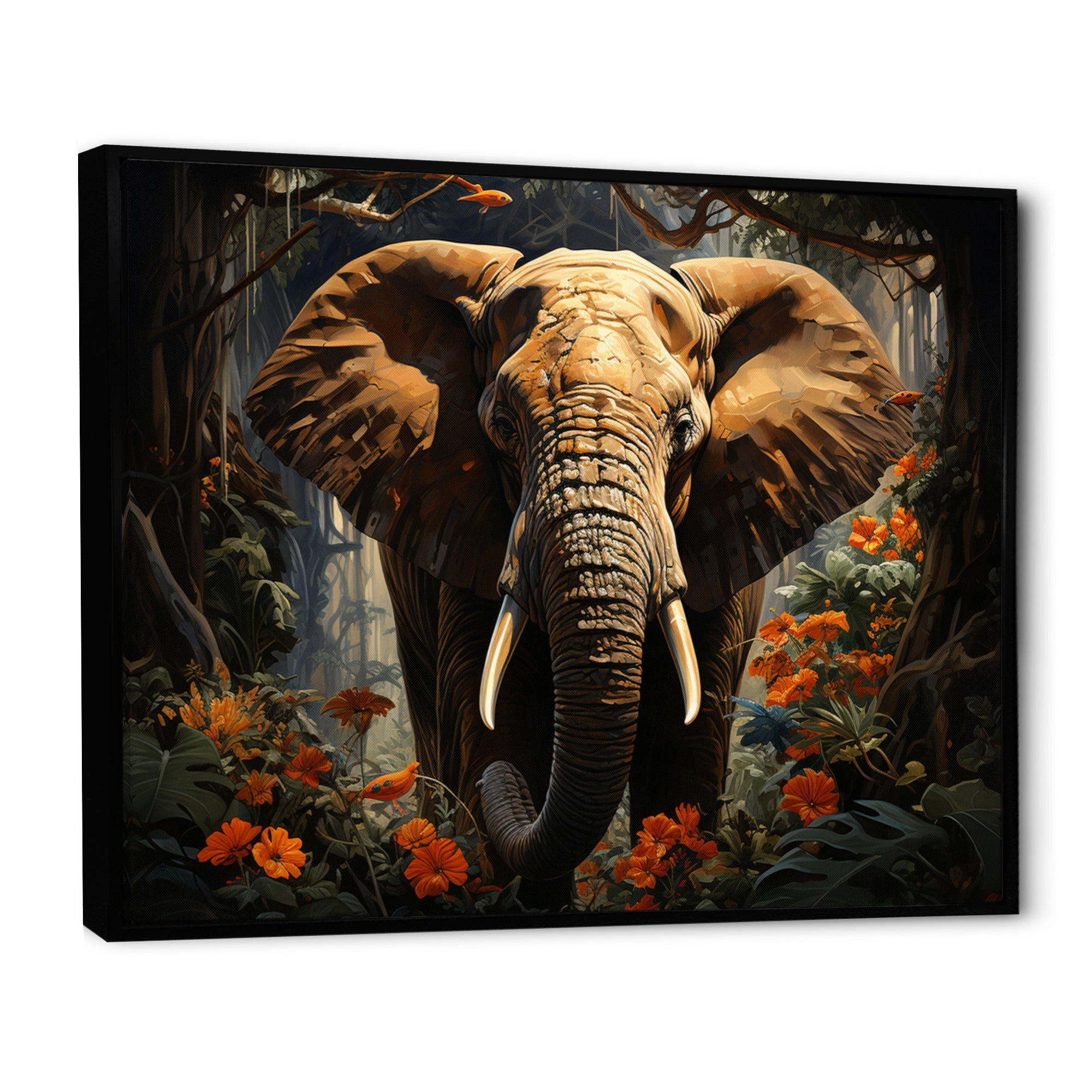 Elephant Jungle Royalty - Elephant Canvas Wall Art