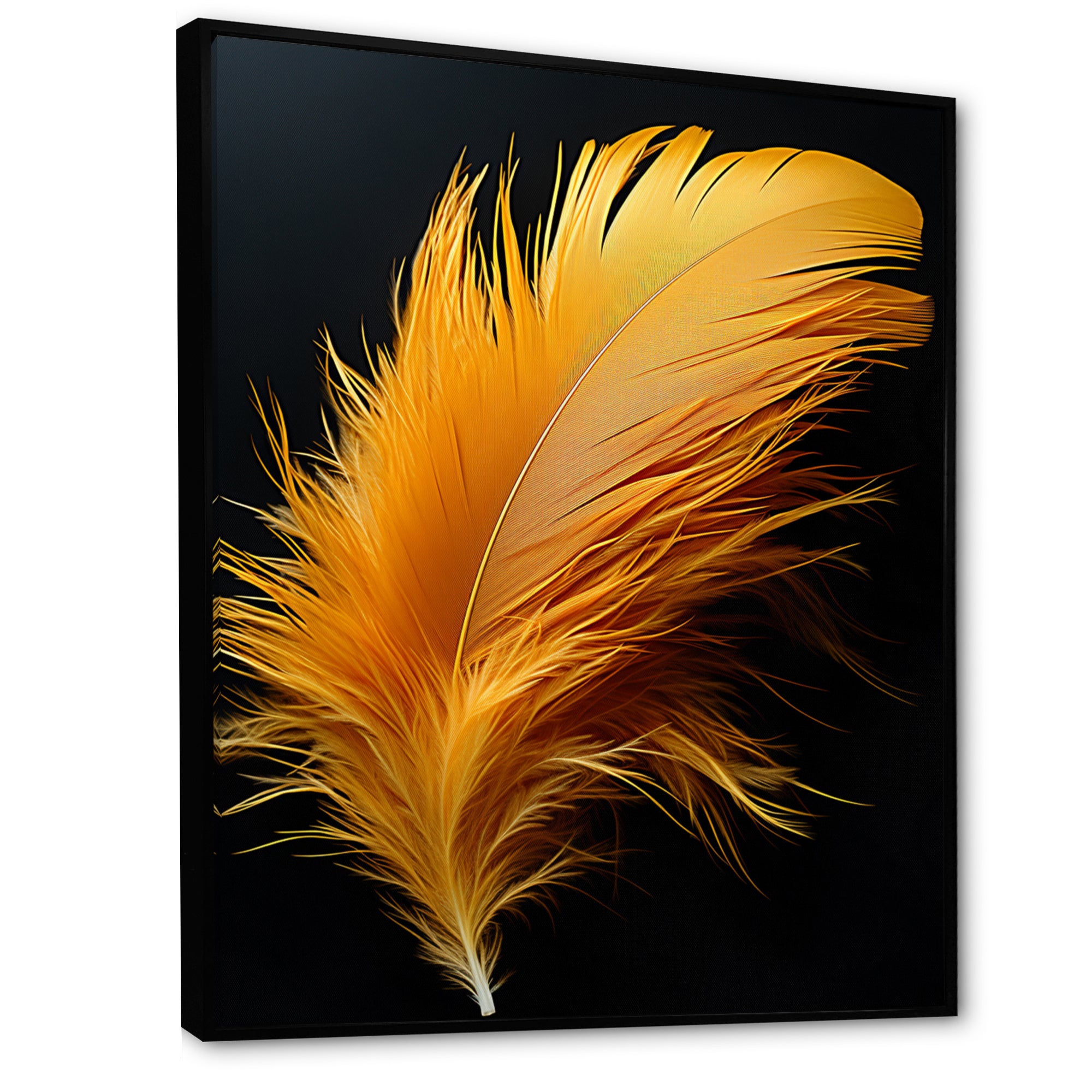 Orange Feather Elegance - Feathers Wall Decor