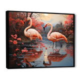 Flamingo Fading Glow Pastoral - Flamingo Canvas Wall Art