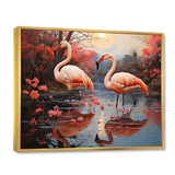 Flamingo Fading Glow Pastoral - Flamingo Canvas Wall Art