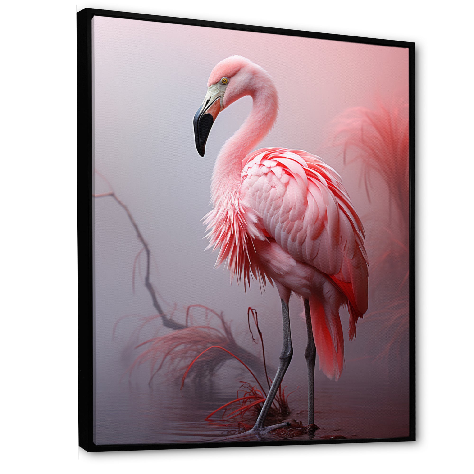 Minimalism Flamingo Portrait - Flamingo Wall Decor