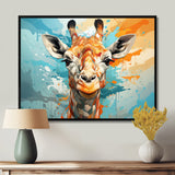 Giraffe Elegant Geometric - Giraffe Large Canvas Wall Art