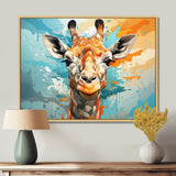 Giraffe Elegant Geometric - Giraffe Large Canvas Wall Art