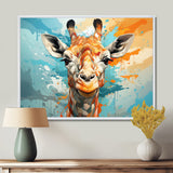 Giraffe Elegant Geometric - Giraffe Large Canvas Wall Art