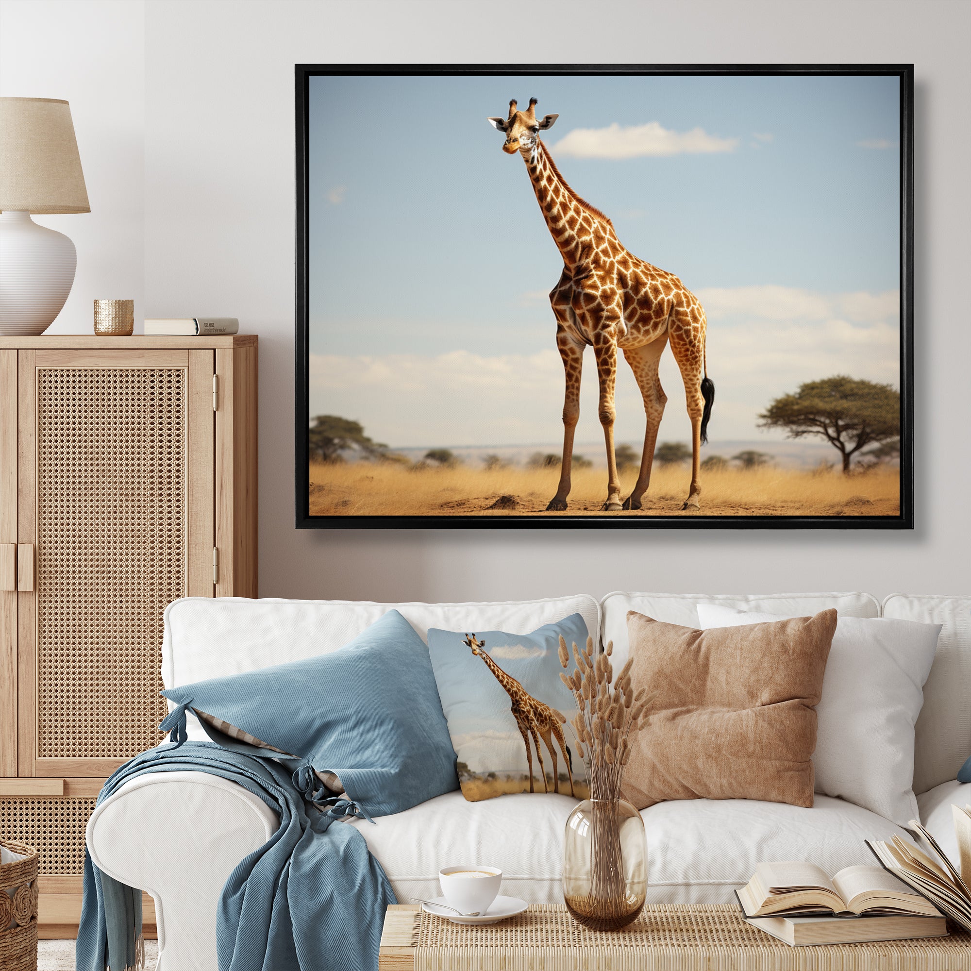 Giraffe Gentle Horizon - Giraffe Living Room Wall Art