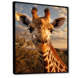Giraffe Portrait Vibrant - Giraffe Canvas Wall Art