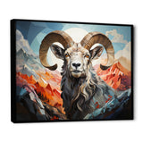 Goat Mountain Guardian Geometric - Gray Goat Wall Art