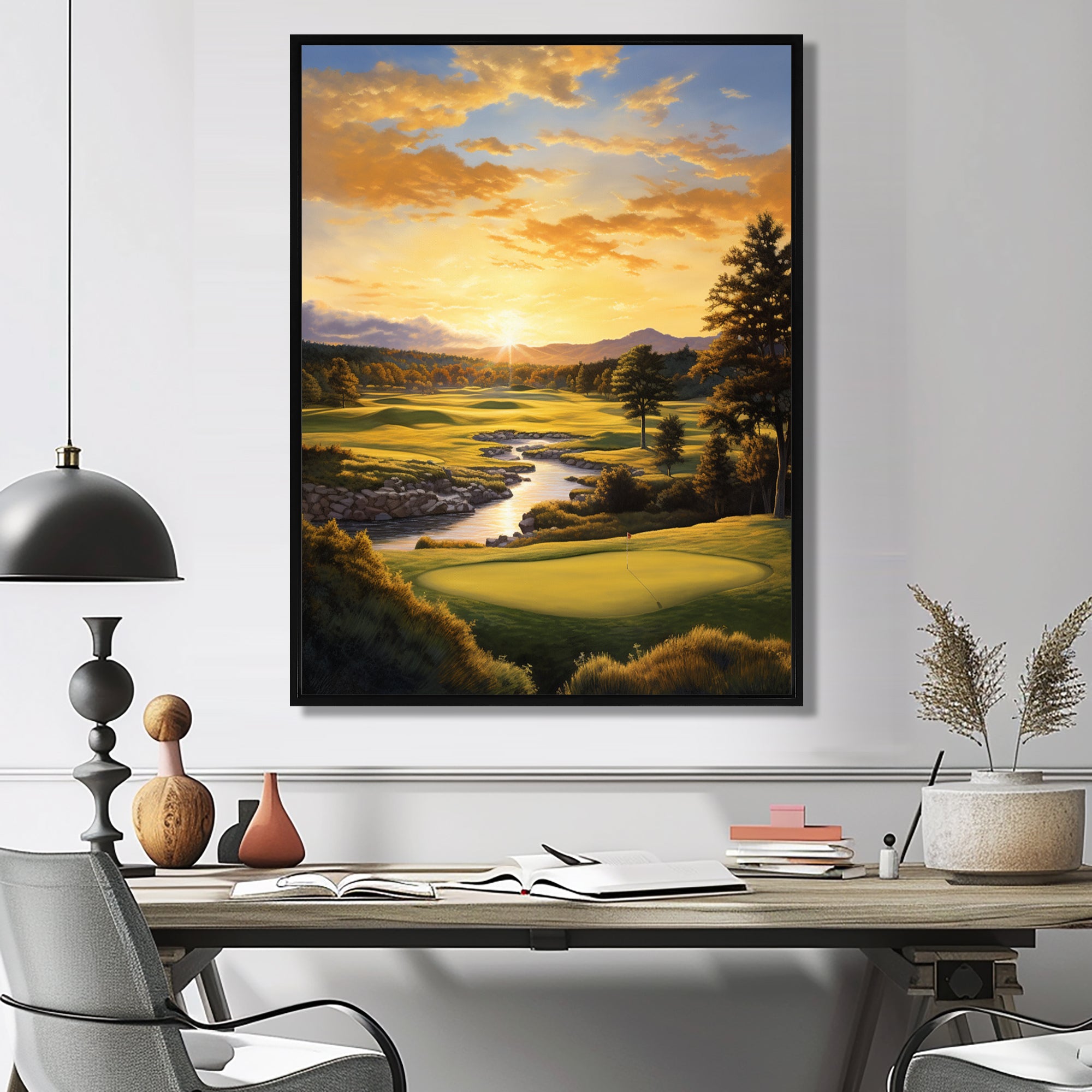 Golf Golden Hour Golf - Golf Canvas Wall Art