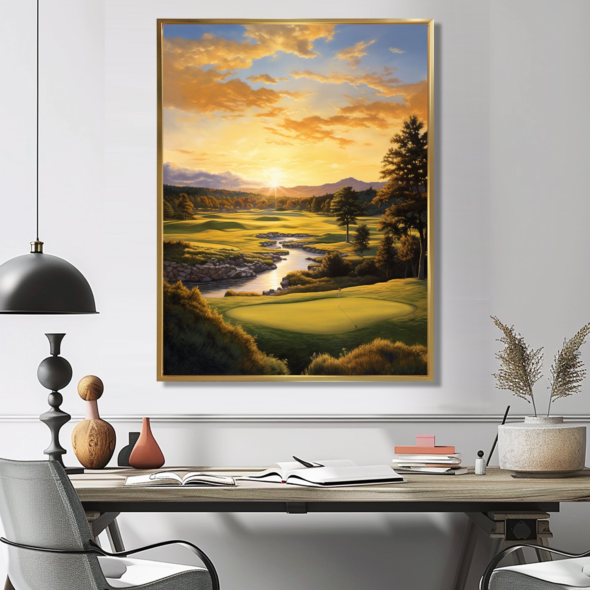 Golf Golden Hour Golf - Golf Canvas Wall Art