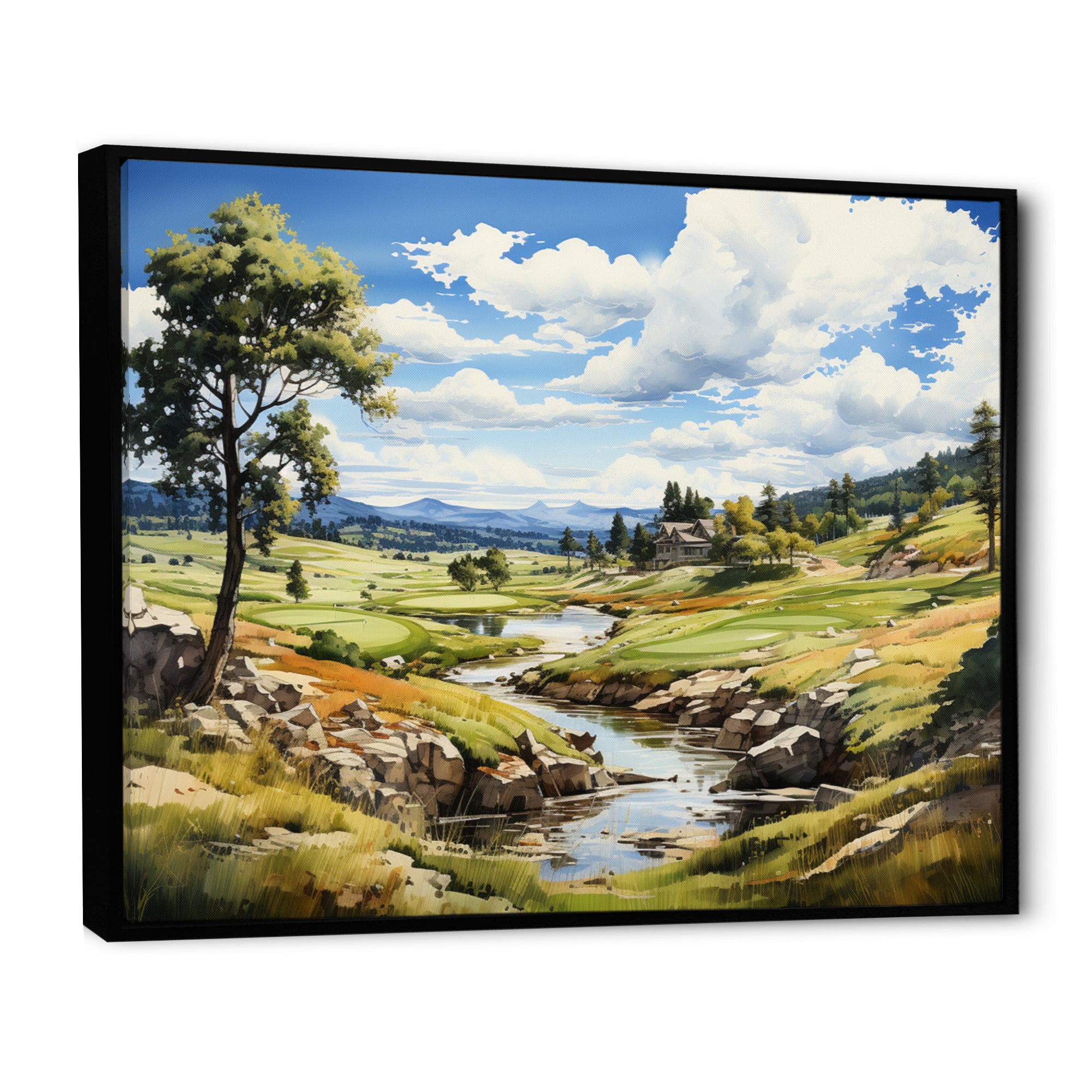 Lake And River Tranquility I - Golf Canvas Wall Art