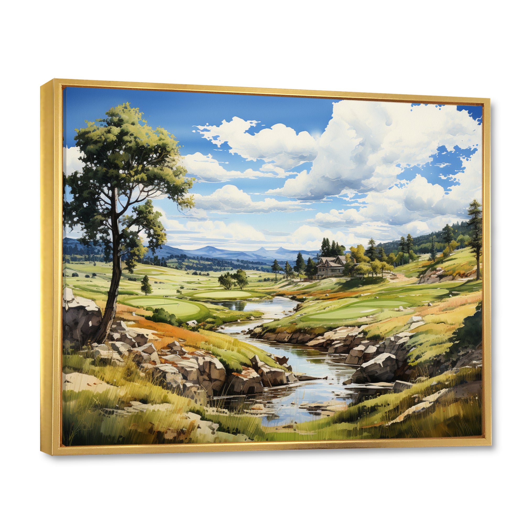 Lake And River Tranquility I - Golf Canvas Wall Art