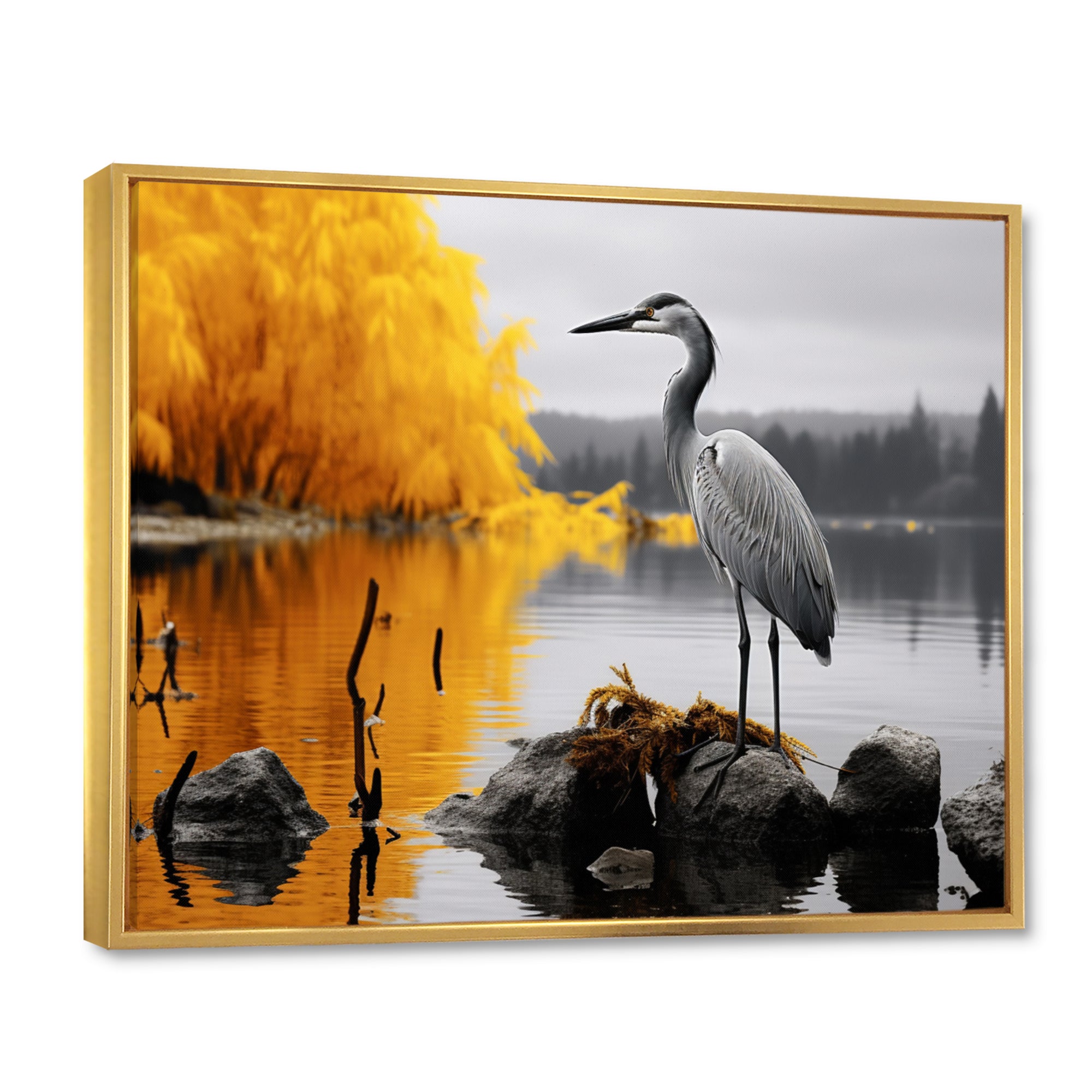 Heron Silent Waters - Heron Bedroom Wall Art