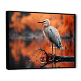 Grey Red Heron Solitude - Heron Wall Decor