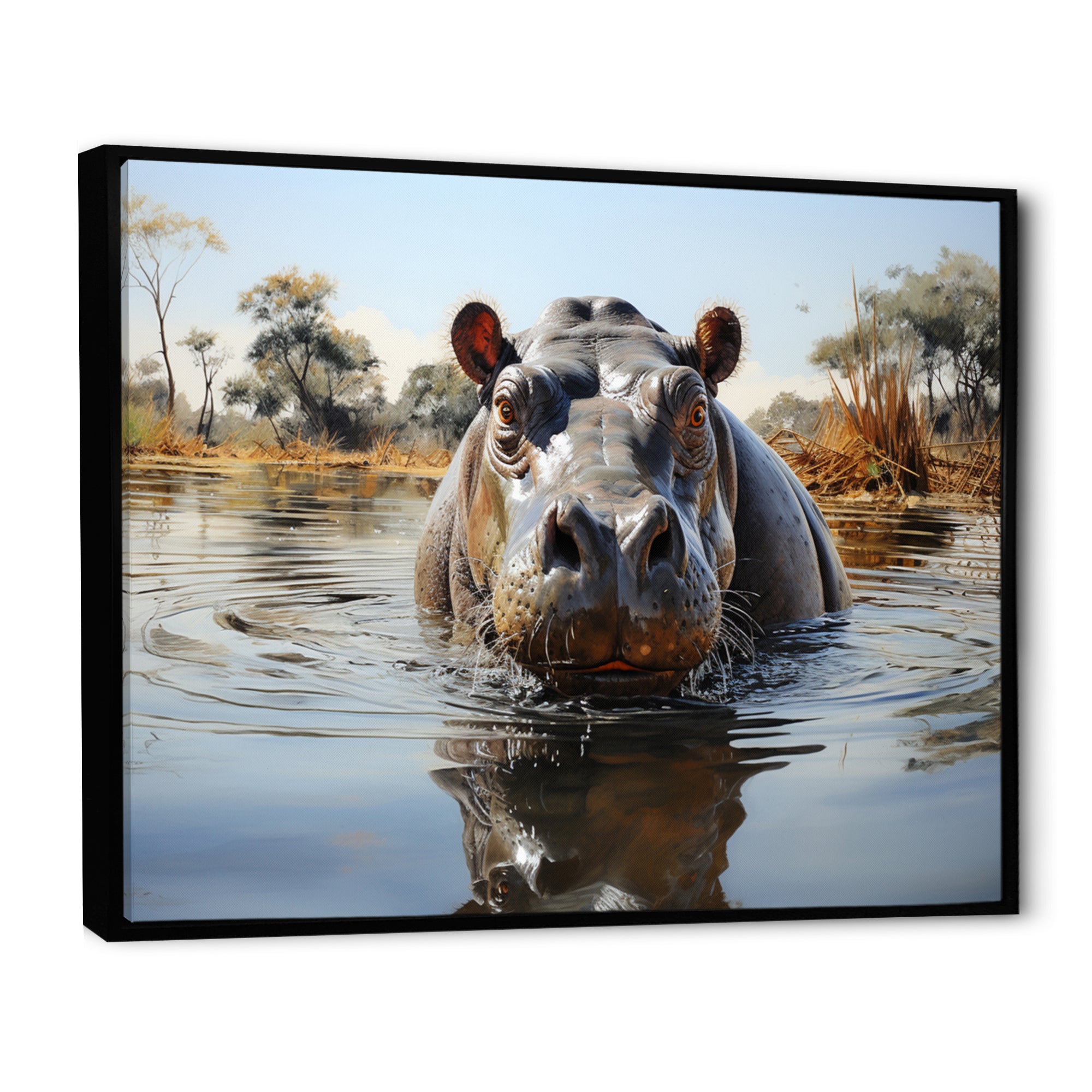 Hippopotamus Rivers Behemoth - Hippopotamus Large Canvas Wall Art
