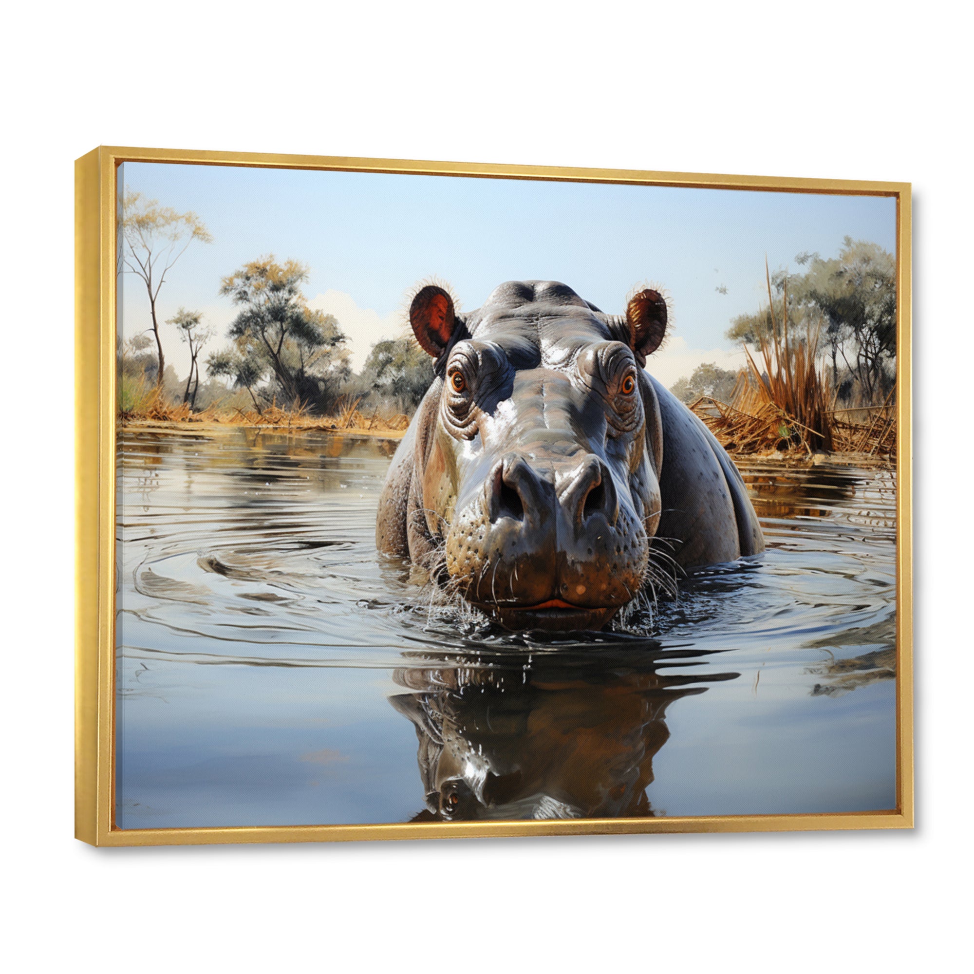Hippopotamus Rivers Behemoth - Hippopotamus Large Canvas Wall Art