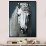 White Horse Crisp Monochrome - Horse Bedroom Wall Art