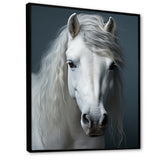 White Horse Crisp Monochrome - Horse Bedroom Wall Art