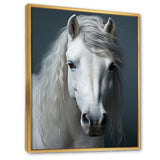 White Horse Crisp Monochrome - Horse Bedroom Wall Art