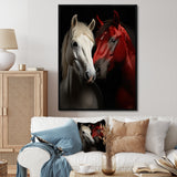 Red And White Horse Dynamic Duo - Horse Canvas Wall Art