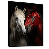 Red And White Horse Dynamic Duo - Horse Canvas Wall Art