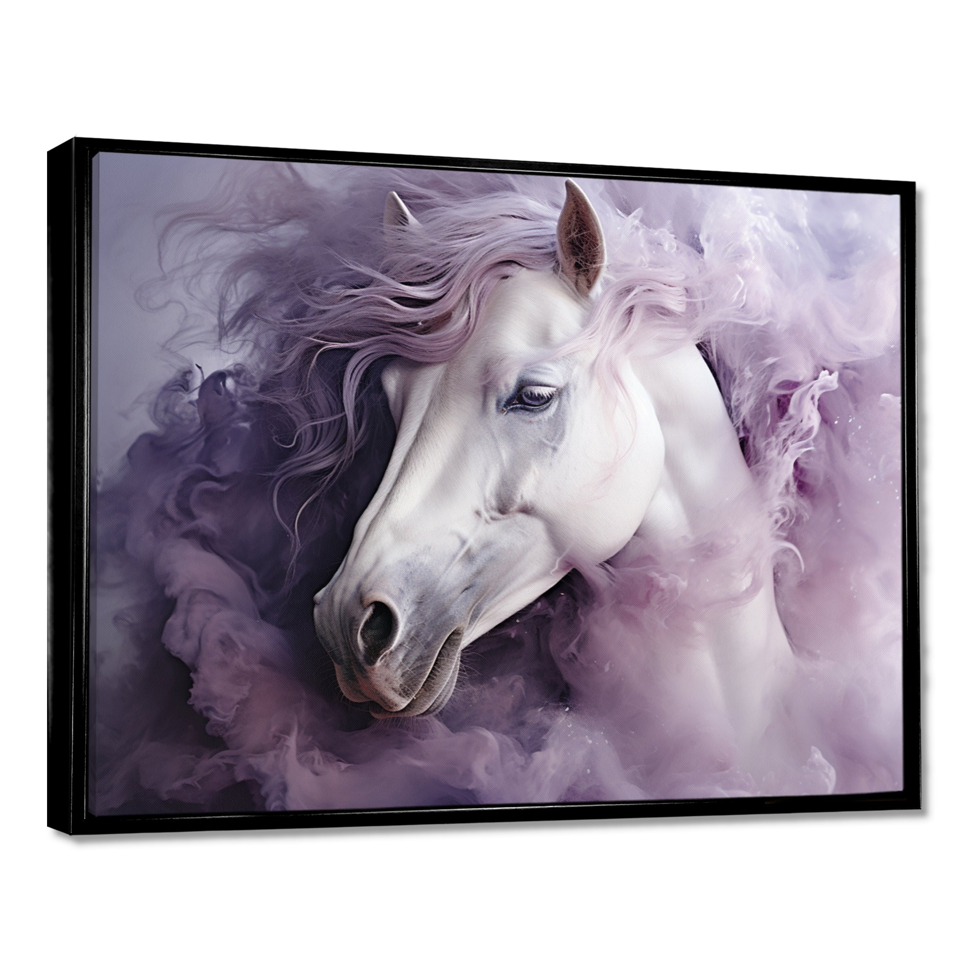 Purple White Horse Ethereal Essence - Horse Wall Art Prints