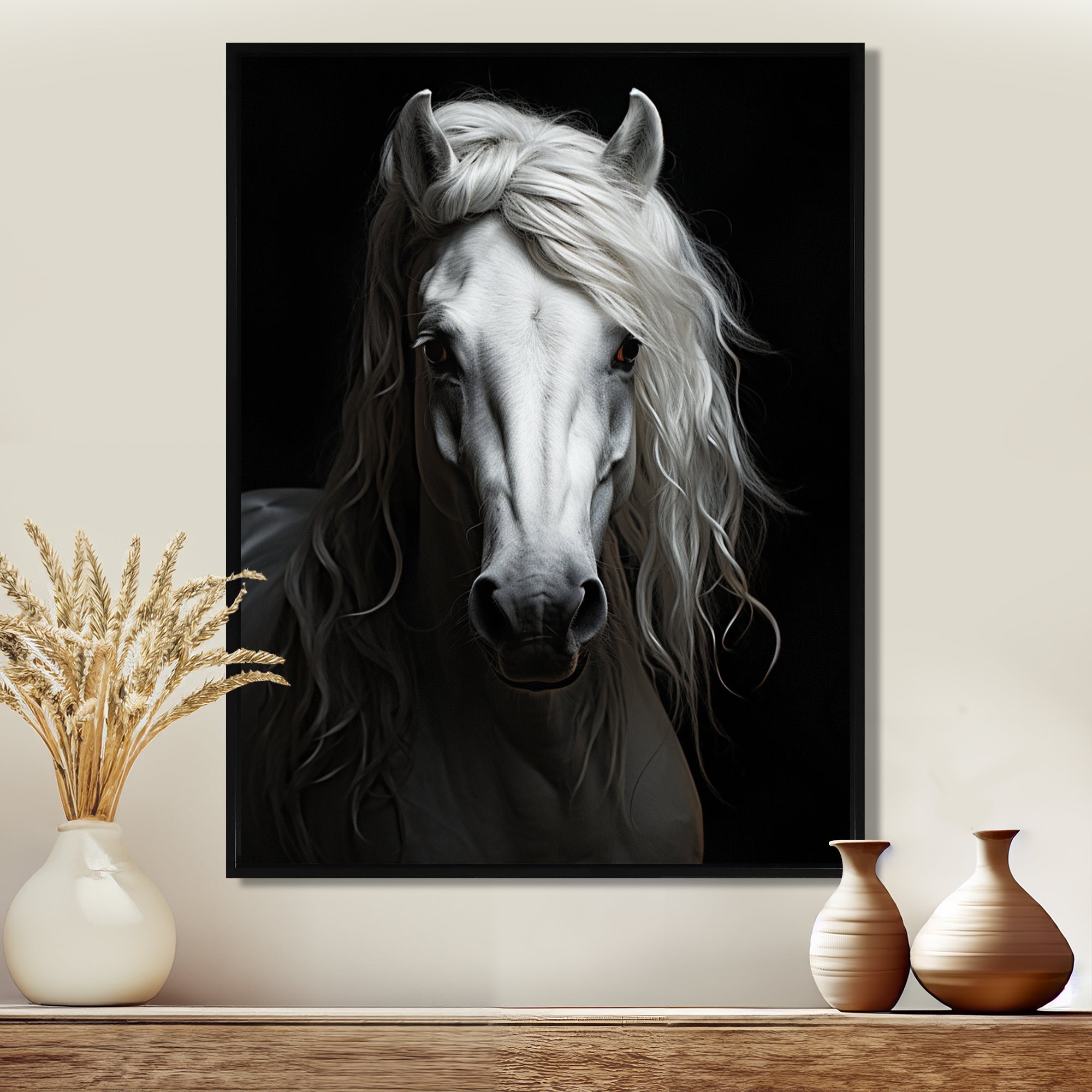 Grey Horse Majestic Monochrome - Horse Home Decor Art