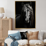 Black White Horse Portrait Vibrant - Horse Wall Decor