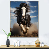 Black White Horse Stallions Strength - Horse Home Decor Art