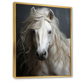 White Horse Subtle Whispers - Horse Canvas Wall Art