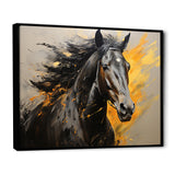 Yellow Black Horse Vibrant Yellow Equine - Yellow Horse Wall Art