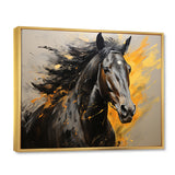 Yellow Black Horse Vibrant Yellow Equine - Yellow Horse Wall Art