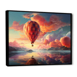 Peach Hot Air Ballon Atmospheric I - Hot Air Balloon Canvas Wall Art