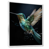 Teal Black Hummingbird Aerial Grace - Hummingbird Home Decor Art