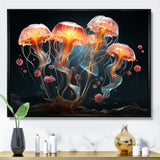 Jellyfish Luminescent Beauty Geometric - Peach Jellyfish Wall Art