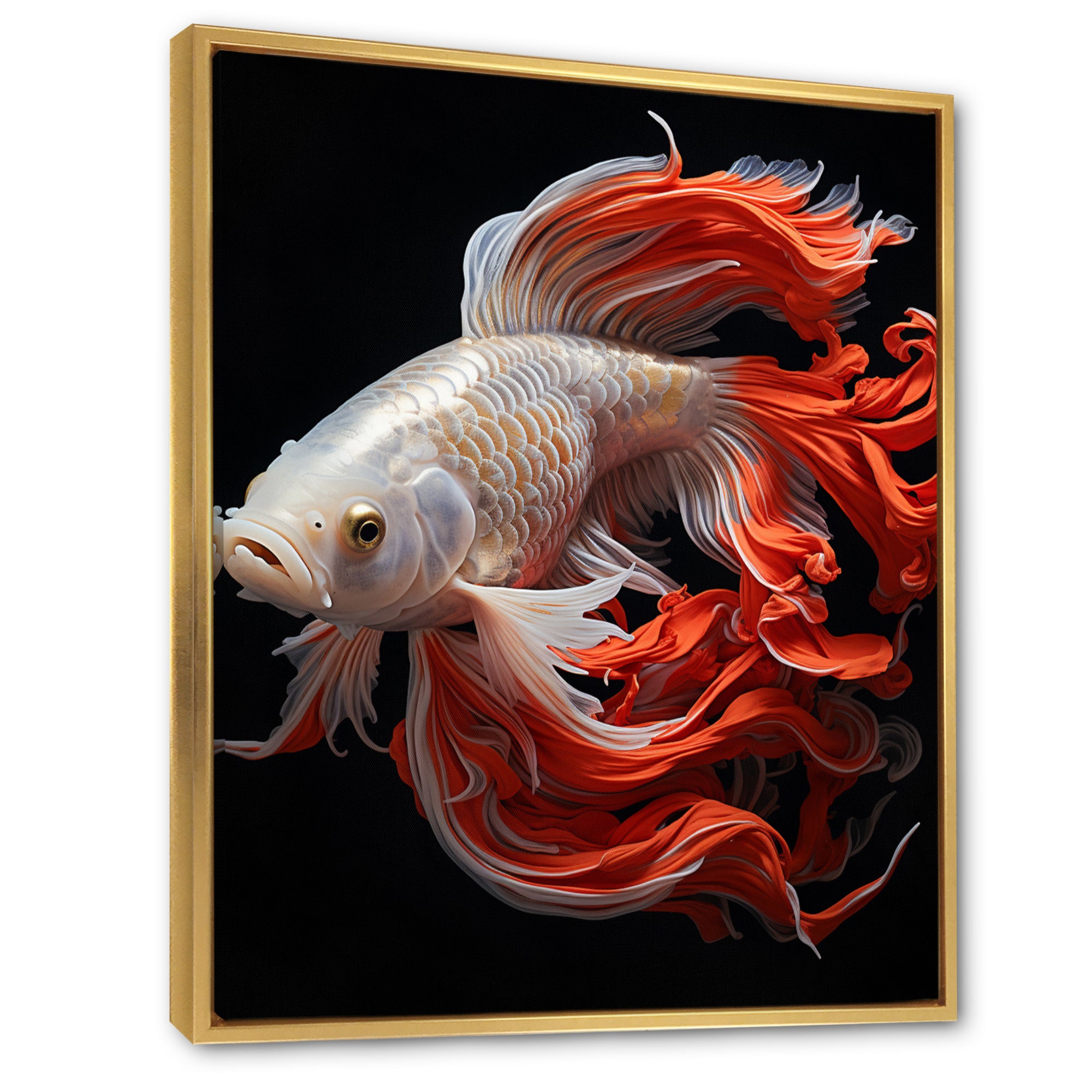 Coral Kois Fish Bold Contrasts - Koi's Fish Large Canvas Wall Art