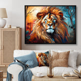 Lion Contemporary Pride Contemporary - Lion Large Canvas Wall Art