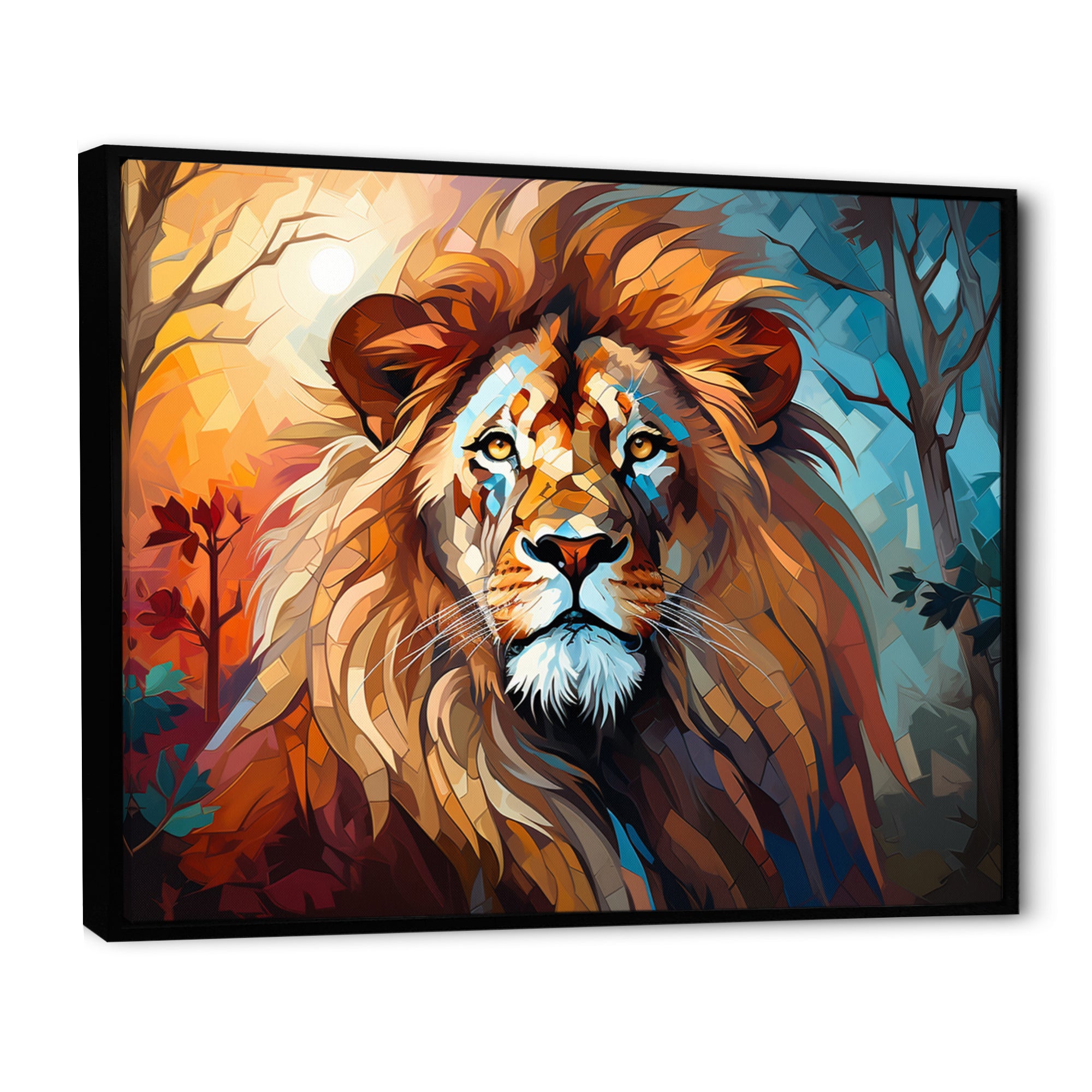 Lion Contemporary Pride Contemporary - Lion Large Canvas Wall Art