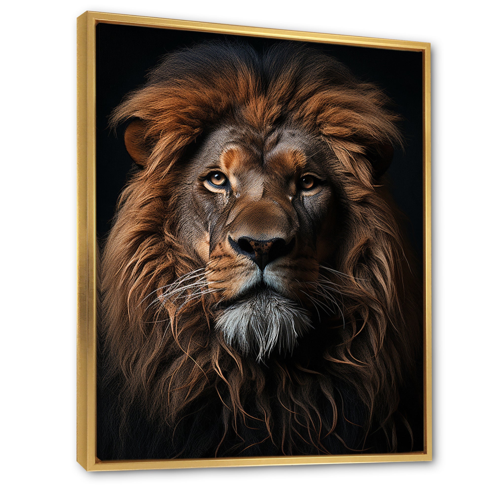 Lion Regal King Portrait - Brown Lion Wall Art